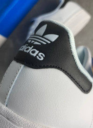 Кроссовки Adidas SuperStar White Black живое фото 4
